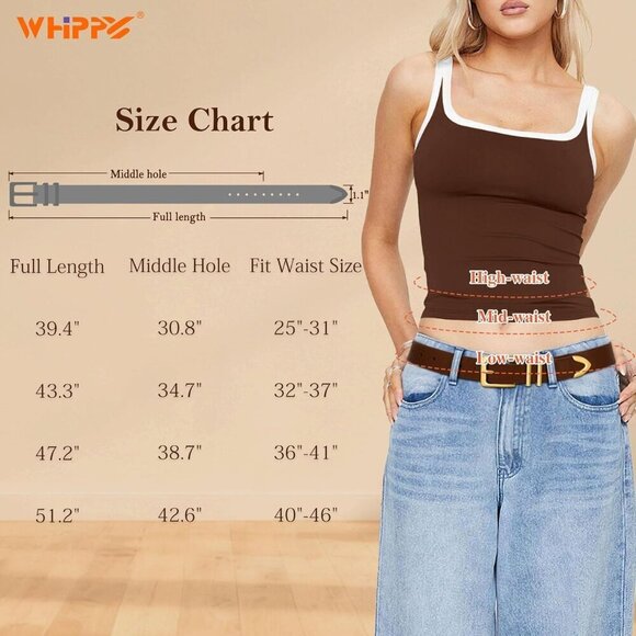 Women Suede Belt Tan Gold Buckle Casual Waist Accessory for Jeans Pants